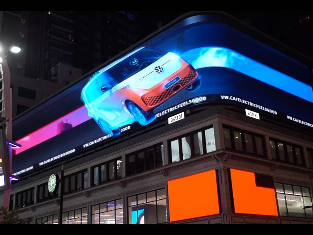 Volkswagen “Electric Feels Good” 3D Anamorphic DOOH Advertisement